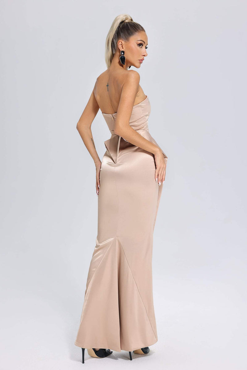 fish bone tube top fishtail dress