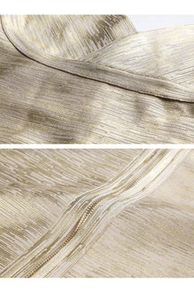 Maryam Metallic Gold Cocktail Dress - Bellabarnett