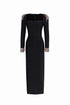 Niaca Rhinestones Bandage Midi Dress