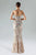 Ezgi Gold Strapless Sequined Fishtail Dress