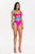 Tine Contrast Color One Shoulder Swimsuit