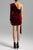 Faithe One Shoulder Pleated Velvet Dress