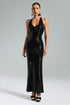 Peyson Sequins Halter Maxi Dress