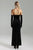 Inez Diamante Velvet Maxi Dress - Black