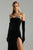 Inez Diamante Velvet Maxi Dress - Black