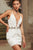 Kathy Sleeveless Diamante Mini Dress - White