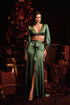 Looly Deep V Maxi Dress - Green