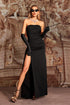 Della Strapless High Slit Maxi Dress