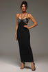 Demily Halter Sleeveless Hollow Out Bandage Maxi Dress