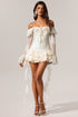 Wenie Off-the-Shoulder Long Sleeve Flounce Mini Dress