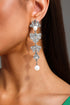 Forina Diamond Pearl Sector Earrings