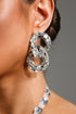 Oval Diamond Geometry Earrings