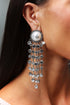 Lizbet Pearl Diamond Tassels Earrings