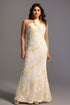 Griselda Flower Halter Embroidery Maxi Dress - White