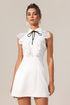 Tersa Sleeveless Bowknot Lace Folds Mini Dress