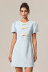 Leonie Round Neck Short Sleeves Bowknot Mini Dress