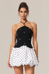 Nikalia Sleeveless Dot Printed Mini Dress