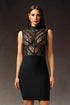 Daphne Round Collar Sleeveless  Lace Bandage Mini Dress