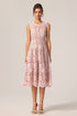 Elaina Round Neck Sleeveless Flowers Lace Midi Dress