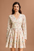 Ierra V-Neck Long Sleeves Floral Printed Lace Mini Dress