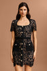 Katja Square Collar Short Sleeves Lace Mini Dress