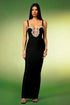 Winee Sleeveless Diamond Bandage Maxi Dress