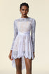 Twyla Round Neck Lace Flowers Long Sleeves Mini Dress