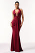 Elsie Halter Sleeveless V-Neck Wrinkles Maxi Dress