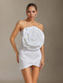 Tannen Flower Strapless Mini Dress