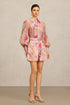 Jodinin Long Sleeves Lapel Floral Printed Top And Shorts Two-Piece Set