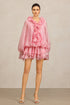Fallon Long Sleeves Floral Flowers Pink Mini Dress
