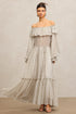 Mirae Off-The-Shoulder Long Sleeves Folds Maxi Dress