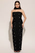 Nesya Sleeveless Pearl Bandage Maxi Dress