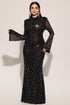 Eurien Choker Long Sleeve Diamond Maxi Dress