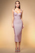 Ziriy Sleeveless V-Neck Bandage Pink Maxi Dress