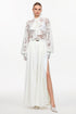 Vafa Romantic Flowy Long Sleeve Lace Top And Pants Two-Piece Set