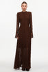 Hunter Elegant Contour Long Sleeve Crystal Lace Maxi Dress