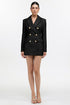 Tereza Glamorous Tailored Long Sleeve Tweed Black Blazer Dress