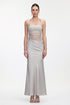 Lala Elegant Cinched Waist Sleeveless Pleated Maxi Dress