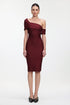 Ruthie Classic Contour Off Shoulder Bandage Midi Dress