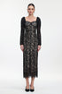 Fenby Contour Long Sleeve Ruched Lace Maxi Dress