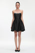 Quinta Classic Tailored Strapless Glitter Woven Mini Dress