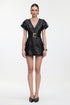 Jussi Classic Tailored Sleeveless Faux Leather Mini Dress