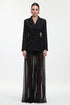 Kerade Classic Tailored Long Sleeve Pleated Metal Buckle Blazer