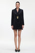 Fanya Classic Tailored Long Sleeve Golden Lock Velvet Blazer