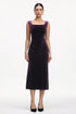 Lilac Elegant Tailored Pleated Velvet Maxi Dress