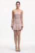 Priscilla Romantic Contour Strapless Bandage Beige Mini Dress
