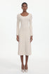 Roseau Elegant Contour Long Sleeve Knit Maxi Dress