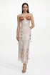 Vole Elegant Embellished Sleeveless Petal Sequin Lace Knit Maxi Dress