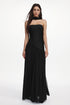 Veva Elegant Contour Strapless Scarf Ruched Bandage Maxi Dress
